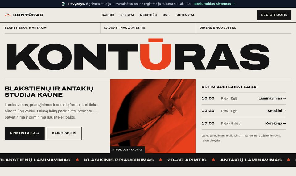 Kontūras — Blakstienų ir antakių studija